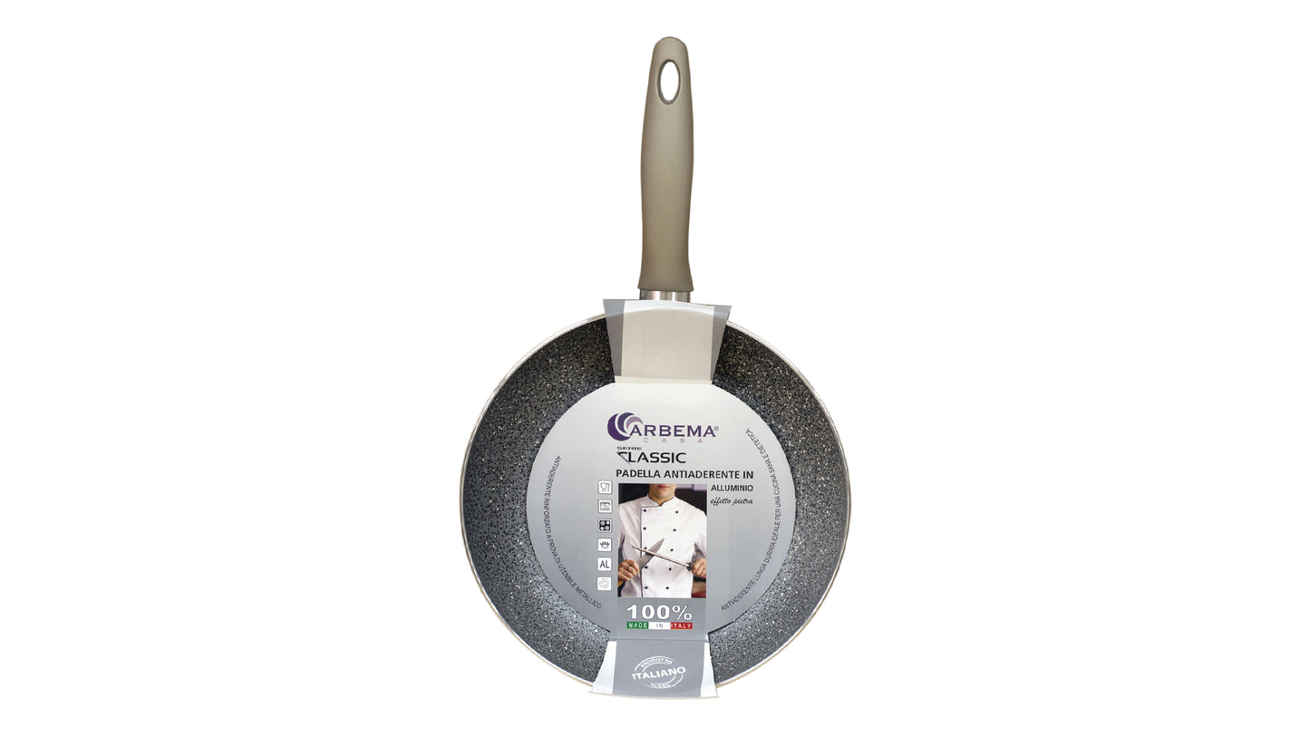 ARBEMA CLASSIC PADELLA ANTIADERENTE CM.28 ALLUMINIO EFFETTO PIETRA