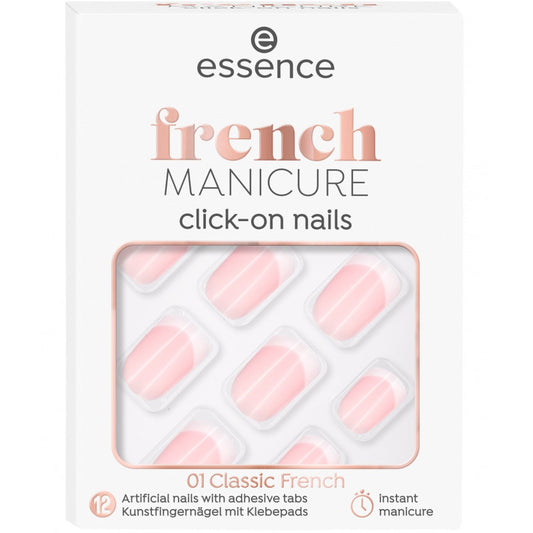 ESSENCE UNGHIE FINTE FRENCH CLICK-ON NAILS 01 CLASSIC FRENCH