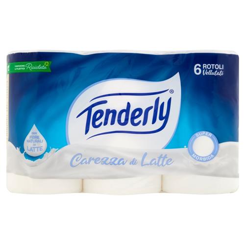 TENDERLY CARTA IGIENICA CAREZZA DI LATTE 2 VELI 6 ROTOLI VELLUTATI