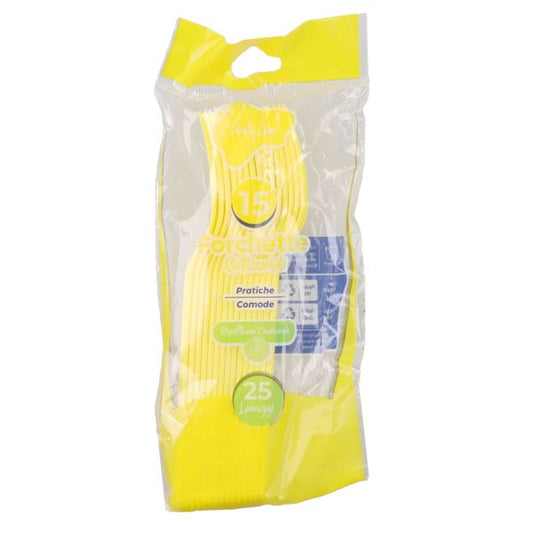 PARTY LINE 15 FORCHETTE RIUTILIZZABILI GIALLO