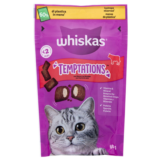 WHISKAS TEMPTATIONS BUSTA 60G MANZO