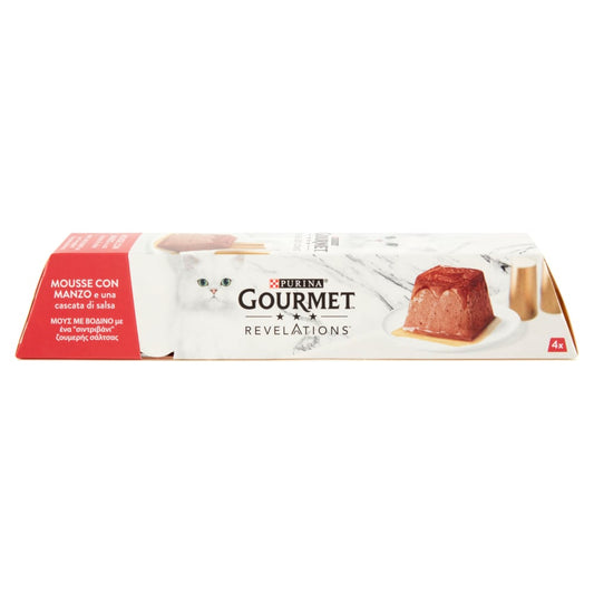 PURINA GOURMET GOLD REVELATIONS 4X57G MOUSSE CON MANZO E UNA CASCATA DI SALSA