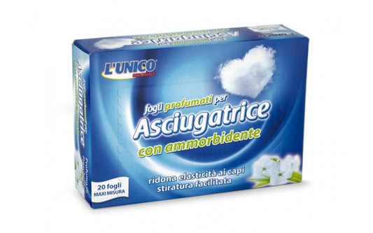 L'UNICO FOGLI PROFUMATI PER ASCIUGATRICE CON AMMORBIDENTE 20PZ ARIA DI PRIMAVERA