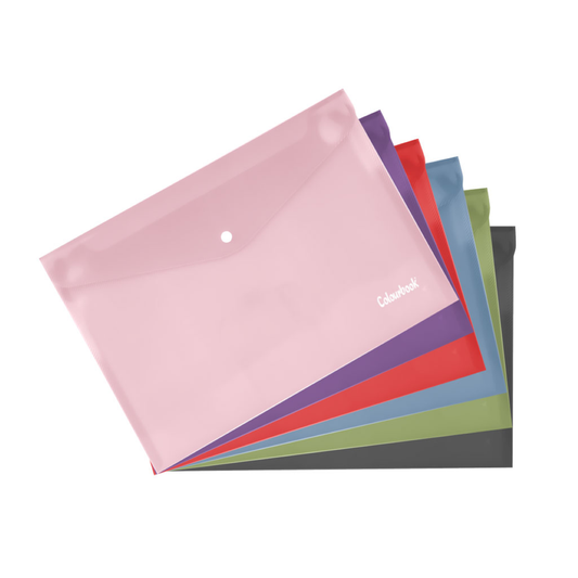 COLOURBOOK BUSTA CON BOTTONE WILD A4 PPL COLORI ASSORTITI