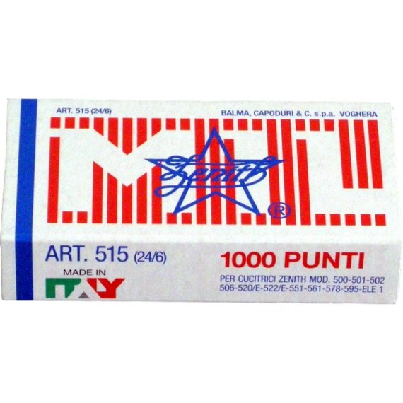 ZENITH 1000 PUNTI PER CUCITRICI ZENITH 126 24/6 515