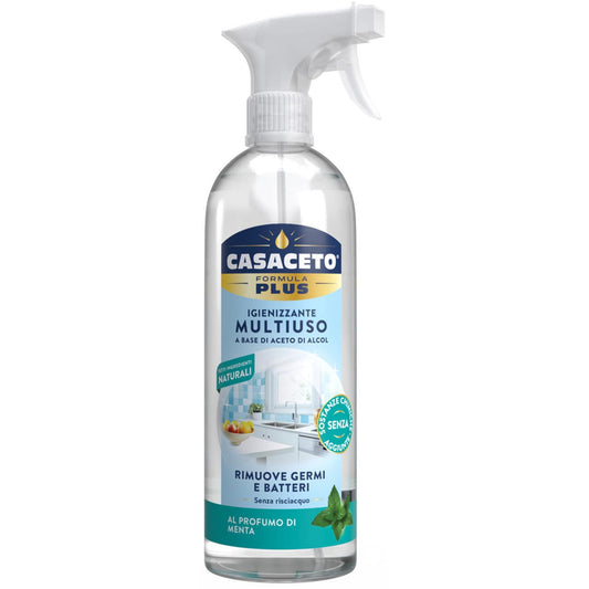 CASACETO PLUS IGIENIZZANTE MULTIUSO A BASE DI ACETO DI ALCOL SPRAY 750ML AL PROFUMO DI MENTA