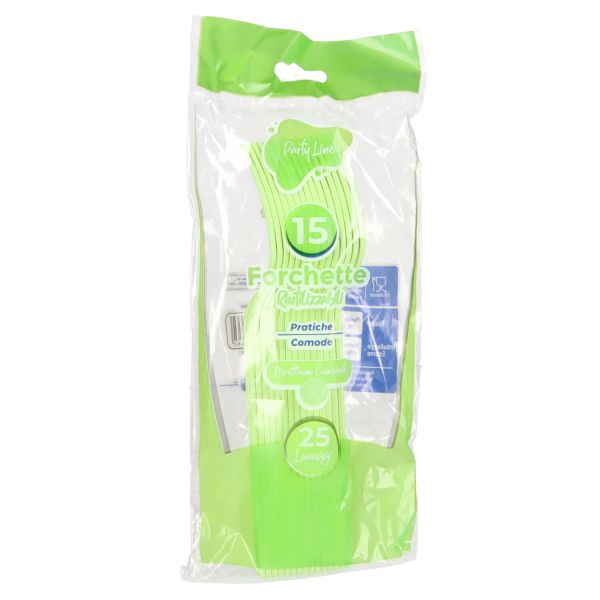 PARTY LINE 15 FORCHETTE RIUTILIZZABILI VERDE MELA