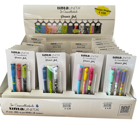 TINTA UNITA LE CANCELLABILI POWER INK PENNA CANCELLABILE BLU 3PZ + 1 REFILL