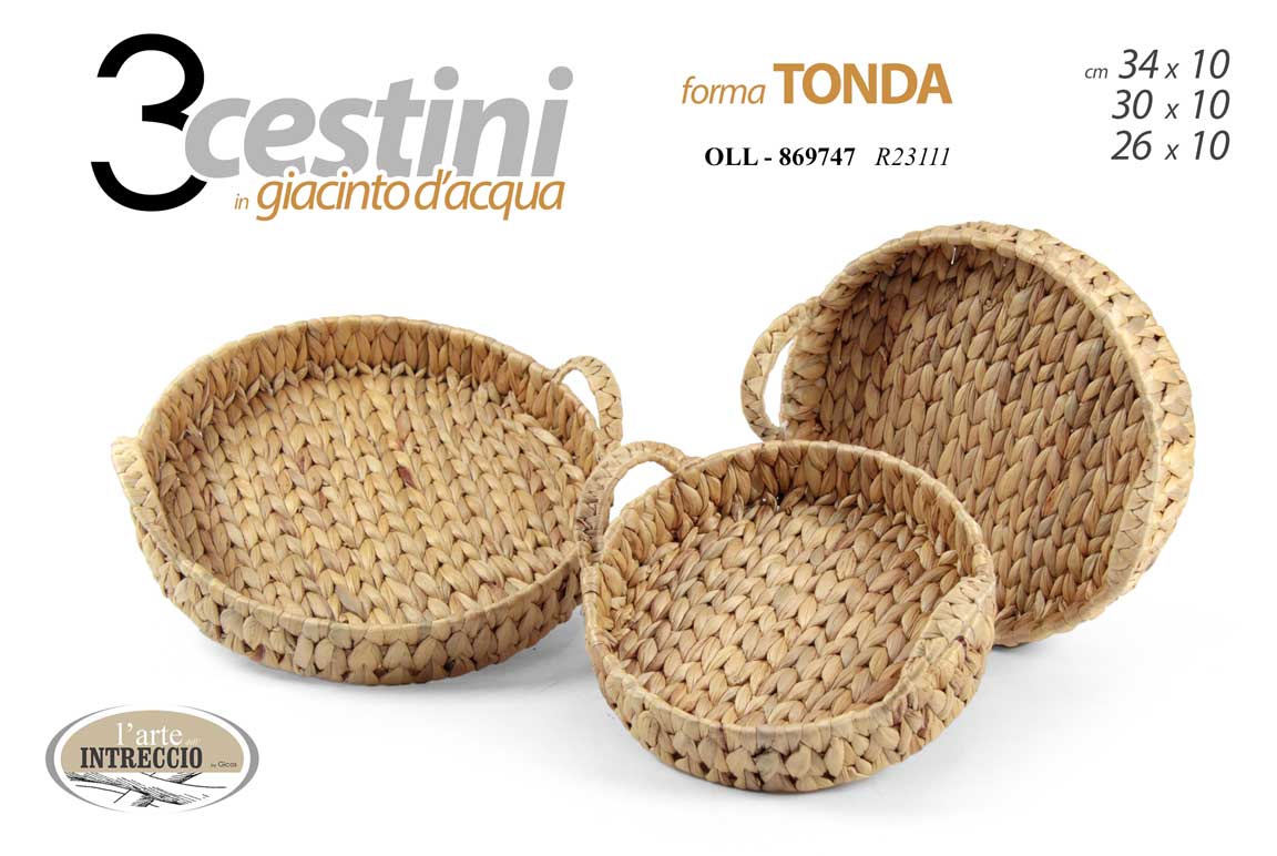 GICOS CESTINO IN GIACINTO D'ACQUA FORMA TONDA CM.30X10