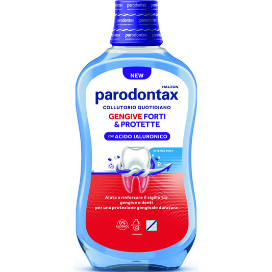 PARODONTAX COLLUTTORIO 500ML GENGIVE FORTI & PROTETTE CON ACIDO IALURONICO INTENSE MINT