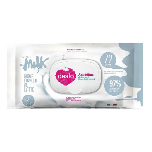 DEALO BABY SALVIETTINE DETERGENTI DERMOIDRATANTI 72PZ WHITE MILK BIANCO LATTE