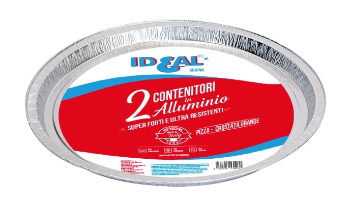 IDEAL CUCINA 2 CONTENITORI IN ALLUMINIO CM.28,7 PIZZA-CROSTATA GRANDE