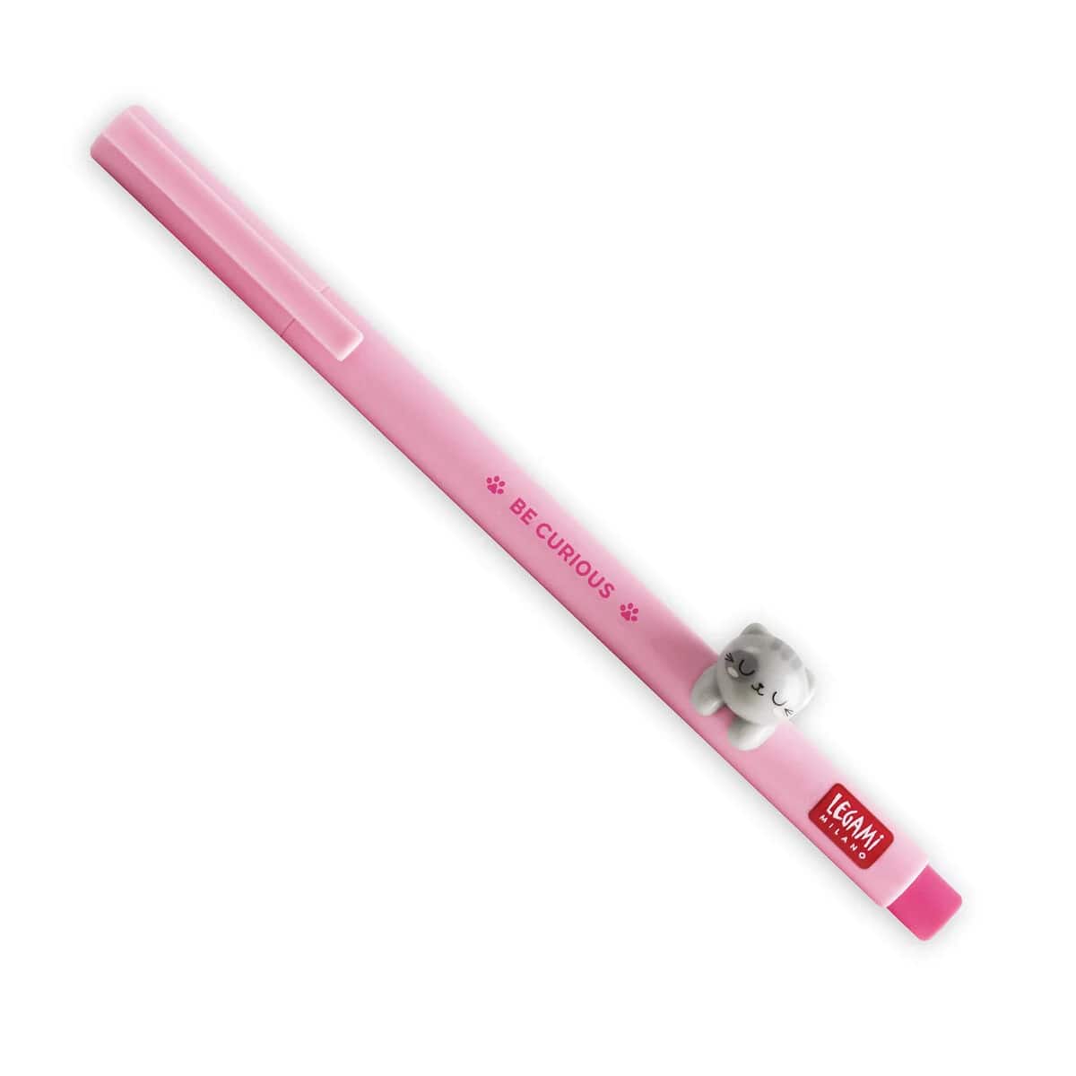 LEGAMI MILANO PENNA GEL CON ANIMALETTO DECORATIVO LOVELY FRIENDS 0,5MM KITTY "BE CURIOUS" INCHIOSTRO PINK