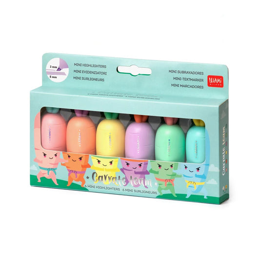 LEGAMI MILANO SET DI 6 MINI EVIDENZIATORI CARRATE TEAM CARROT