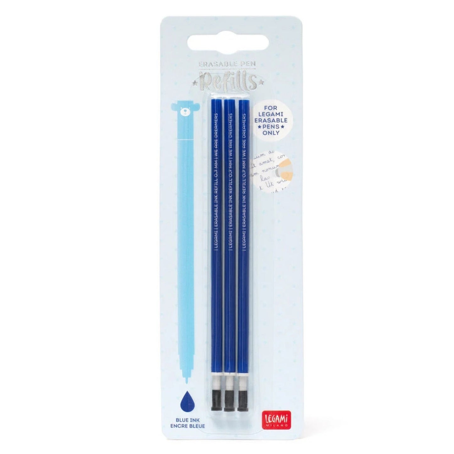 LEGAMI MILANO 3 REFILL PENNA GEL CANCELLABILE INCHIOSTRO BLU