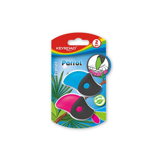 CWR KEYROAD GOMMA ERASER PARROT 2PZ