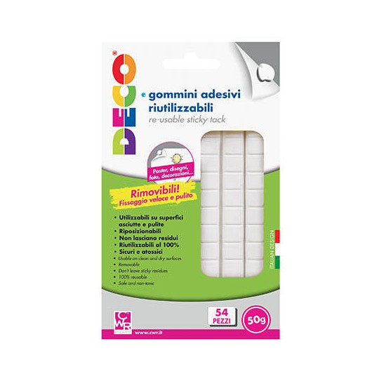 CWR DECO GOMMINI ADESIVI RIUTILIZZABILI 54PZ