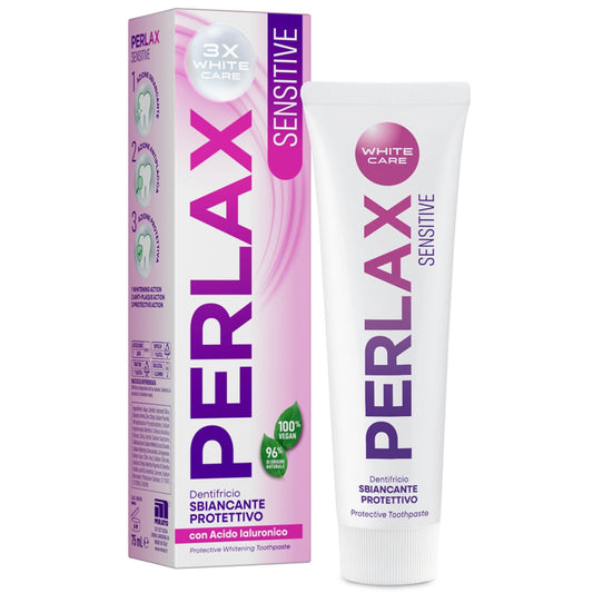 PERLAX DENTIFRICIO 75ML SENSITIVE 3X WHITE CARE SBIANCANTE PROTETTIVO CON ACIDO IALURONICO