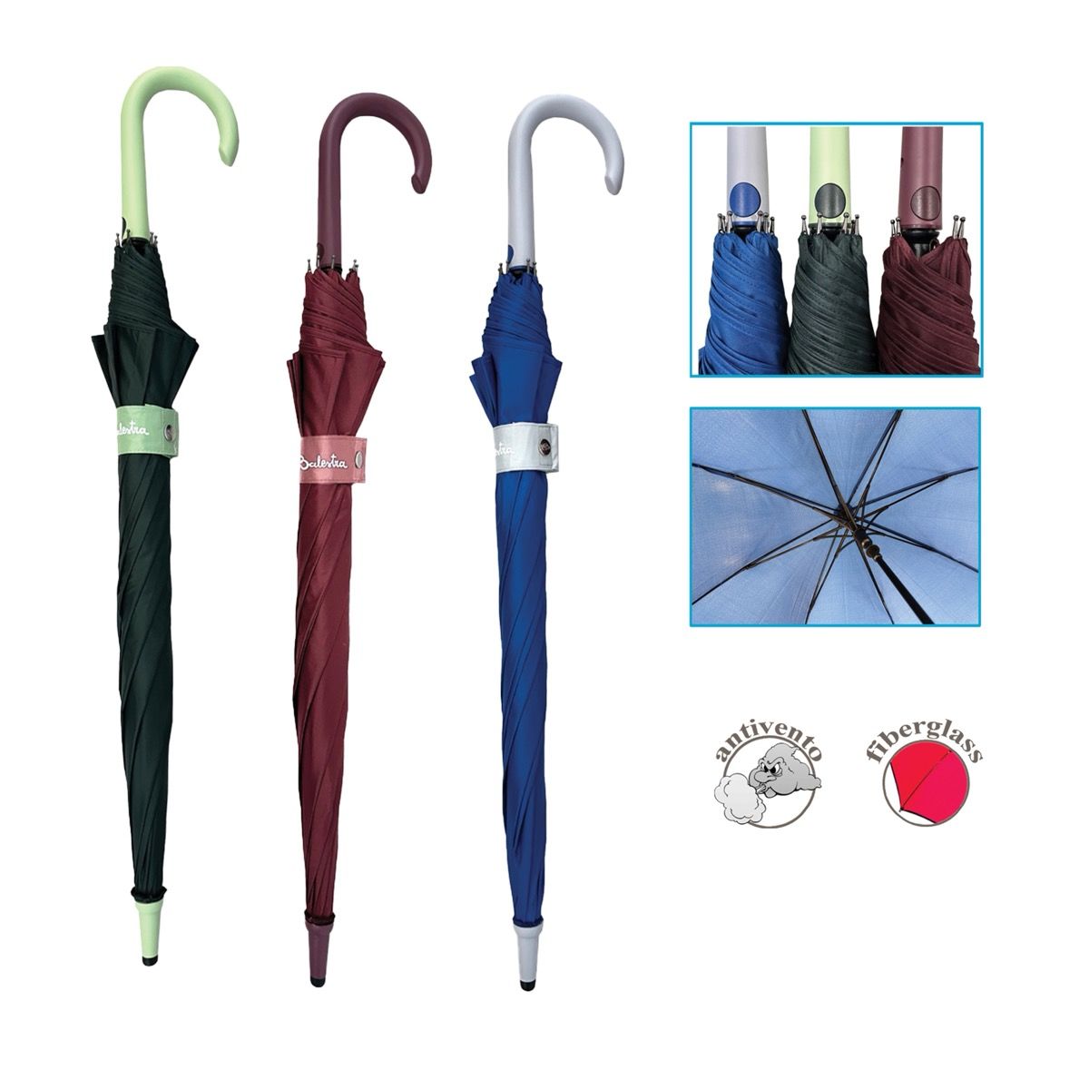 RENATO BALESTRA OMBRELLO LUNGO TINTA UNITA AUTOMATICO 60 COLORI ASSORTITI