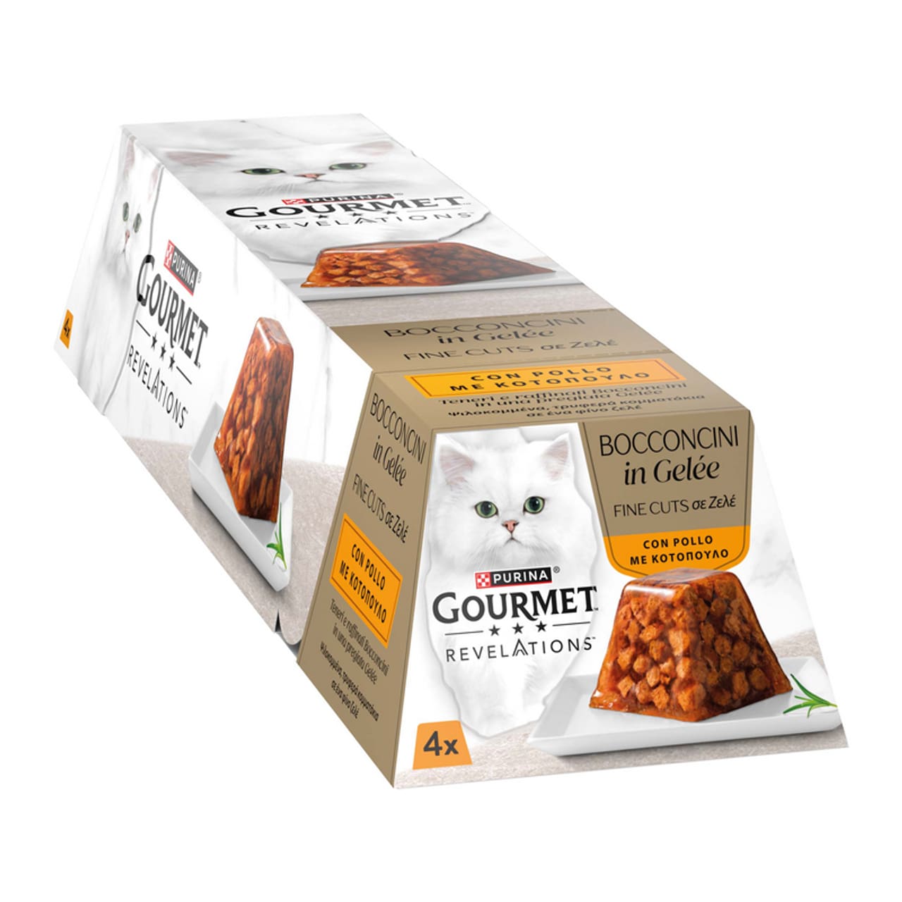 PURINA GOURMET GOLD REVELATIONS 4X57G BOCCONCINI IN GELEE CON POLLO