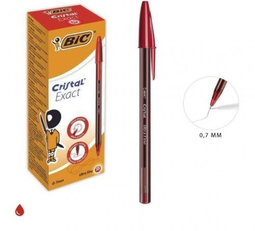 BIC CRISTAL EXACT ULTRA FINE 0,7MM INCHIOSTRO ROSSO