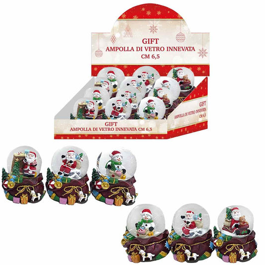 KASAVIVA NATALE GIFT AMPOLLA DI VETRO INNEVATA CM.6,5 ASSORTITA