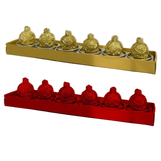 KASAVIVA NATALE TEALIGHT SFERA VORTEX ORO/ROSSO 1PZ ASSORTITA