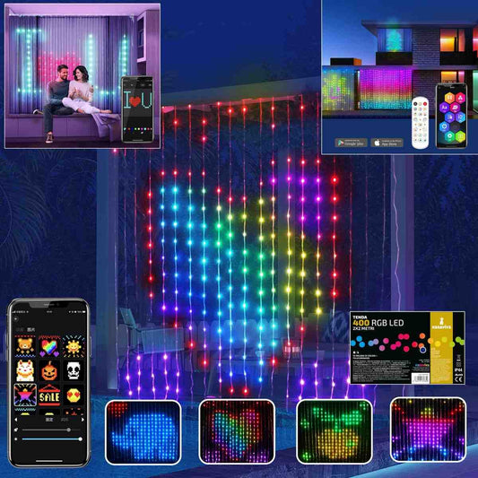 KASAVIVA NATALE TENDA 400 LED RGB CON TELECOMANDO MT.2X2