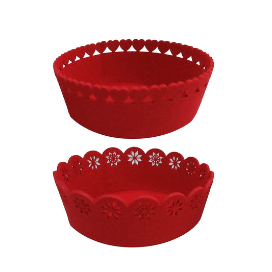 KASAVIVA NATALE CESTINO WINTER RED CM.15X7 FELTRO ASSORTITI