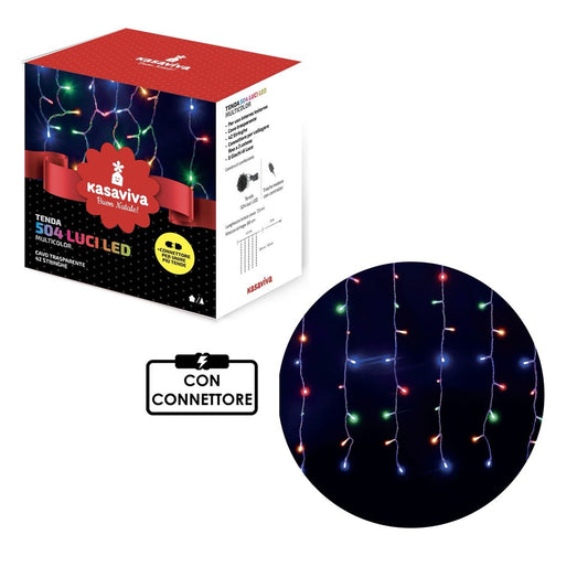 KASAVIVA NATALE TENDA 504 LED MULTICOLOR 42 STRINGHE CAVO TRASPARENTE CON CONNETTORE