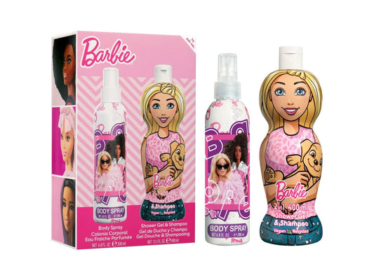 AIR VAL CONFEZIONE BARBIE BODY SPRAY 200ML+ SHOWER GEL & SHAMPOO 2IN1 400ML