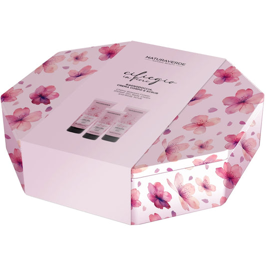 NATURAVERDE NATURAL BEAUTY CONFEZIONE CILIEGIO IN FIORE BAGNODOCCIA 200ML + CREMA CORPO 100ML + SCRUB CORPO 200ML