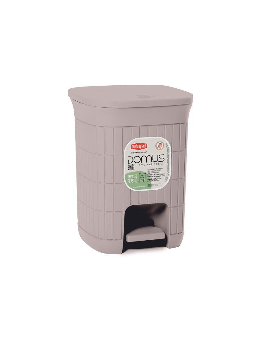 STEFANPLAST DOMUS PATTUMIERA A PEDALE DA BAGNO 6LT GREIGE