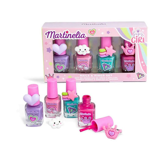 MARTINELIA SUPER GIRL NAIL POLISH RING 4 SMALTI 5ML + 4 ANELLI