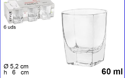 PLASTICOS VIDAL ALESSANDRO CASTILLO BICCHIERINO LIQUORE 60ML IN VETRO 6PZ
