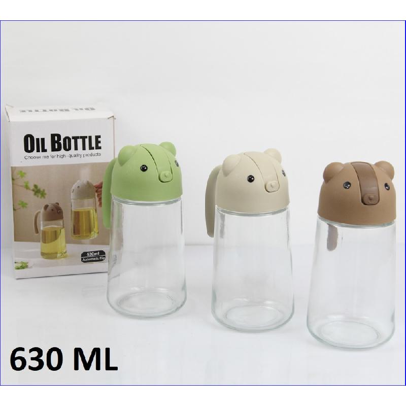 G&G GLASS TEDDY BOTTIGLIA PER OLIO/ACETO 630ML ASSORTITA