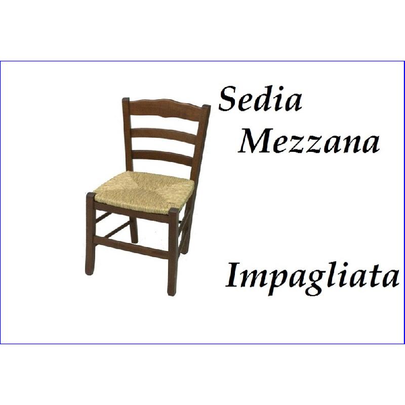 SEDIA MEZZANA IN LEGNO SEDUTA IMPAGLIATA