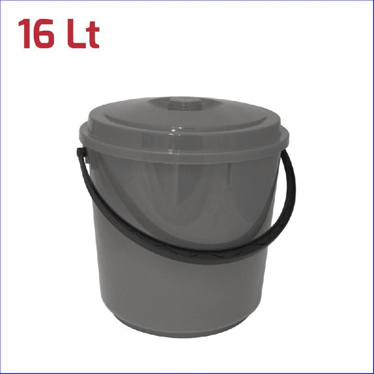 RECA PLAST BIDONE IMMONDIZIA CON COPERCHIO 16LT GRIGIO TALPA