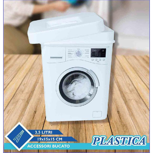 FATIGATI CONTENITORE FORMA LAVATRICE PLASTICA 3,5L CM.19X15X15 BIANCO