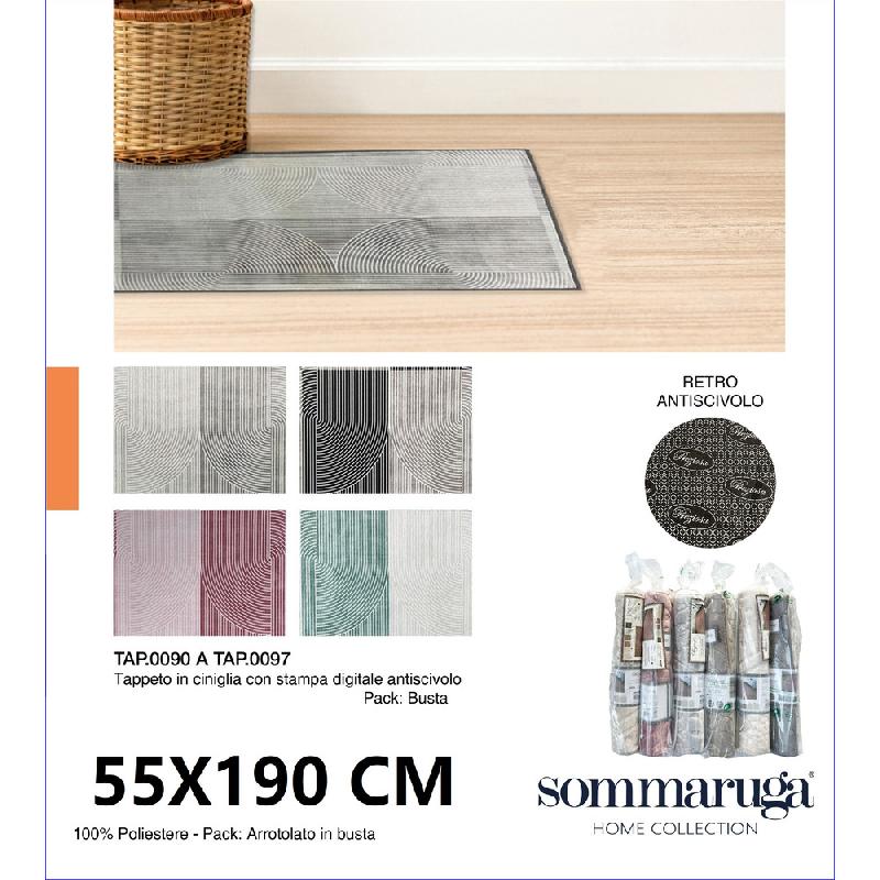 PREZIOSA SOMMARUGA TAPPETO IN CINIGLIA CON STAMPA DIGITALE ANTISCIVOLO CM.55X190 TAP0092