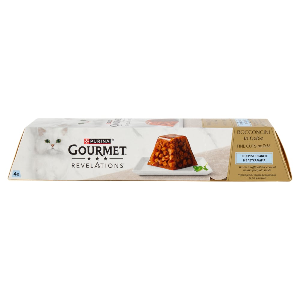 PURINA GOURMET GOLD REVELATIONS 4X57G BOCCONCINI IN GELEE CON PESCE BIANCO