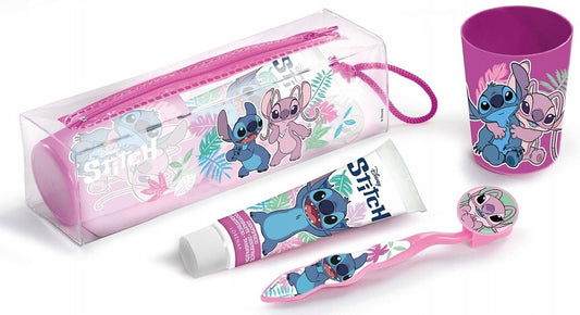 DISNEY STICH SET DA VIAGGIO SPAZZOLINO + DENTIFRICIO + BICCHIERE