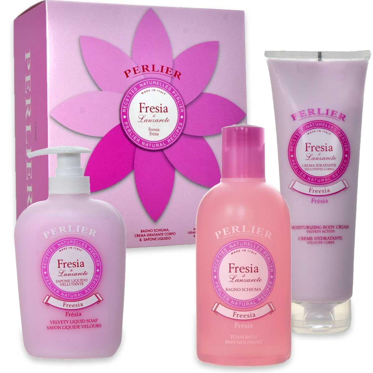 PERLIER CONFEZIONE FRESIA DI LANZAROTE BAGNO SCHIUMA 500ML + SAPONE LIQUIDO 300ML + CREMA CORPO 250ML