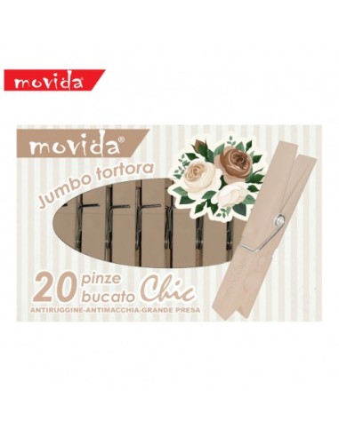 MOVIDA 20 PINZE PER BUCATO JUMBO TORTORA
