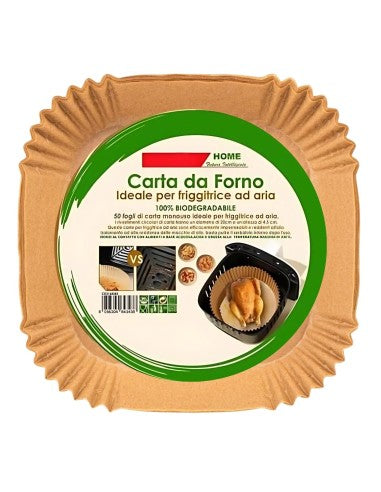 MOVIDA HOME CARTA FORNO IDEALE PER FRIGGITRICE AD ARIA CM.20X20 QUADRATA 50PZ