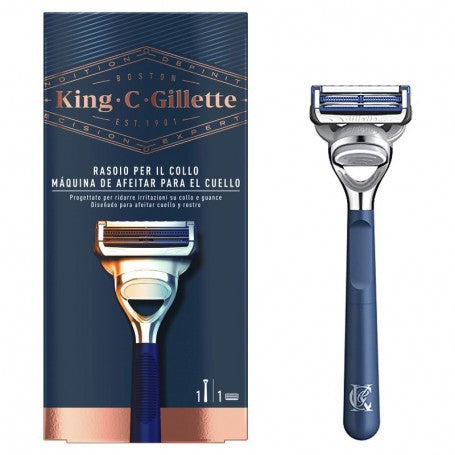 GILLETTE KING C RASOIO PER IL COLLO 1 MANICO + 1 RICAMBIO