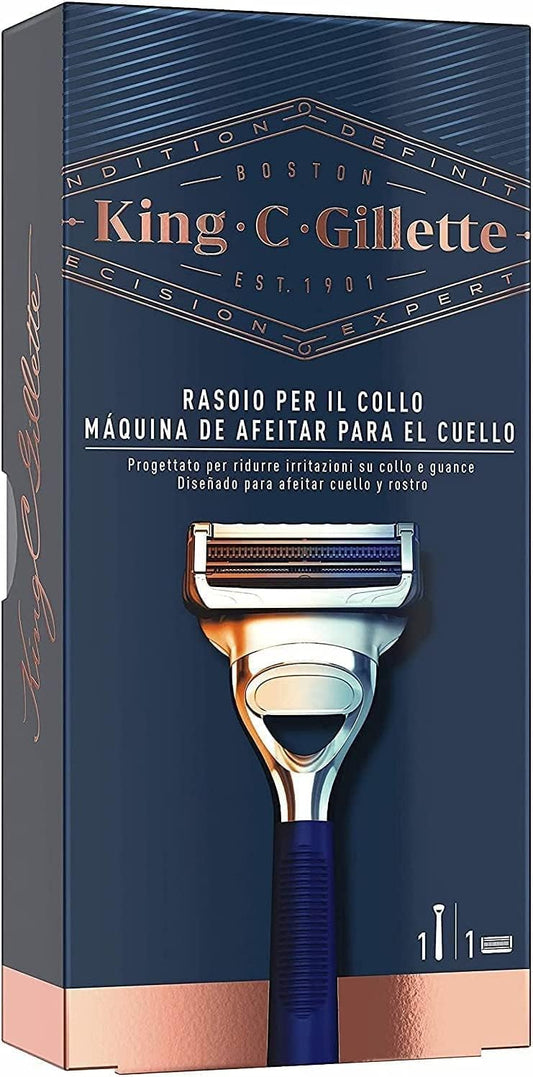 GILLETTE KING C RASOIO PER IL COLLO 1 MANICO + 1 RICAMBIO