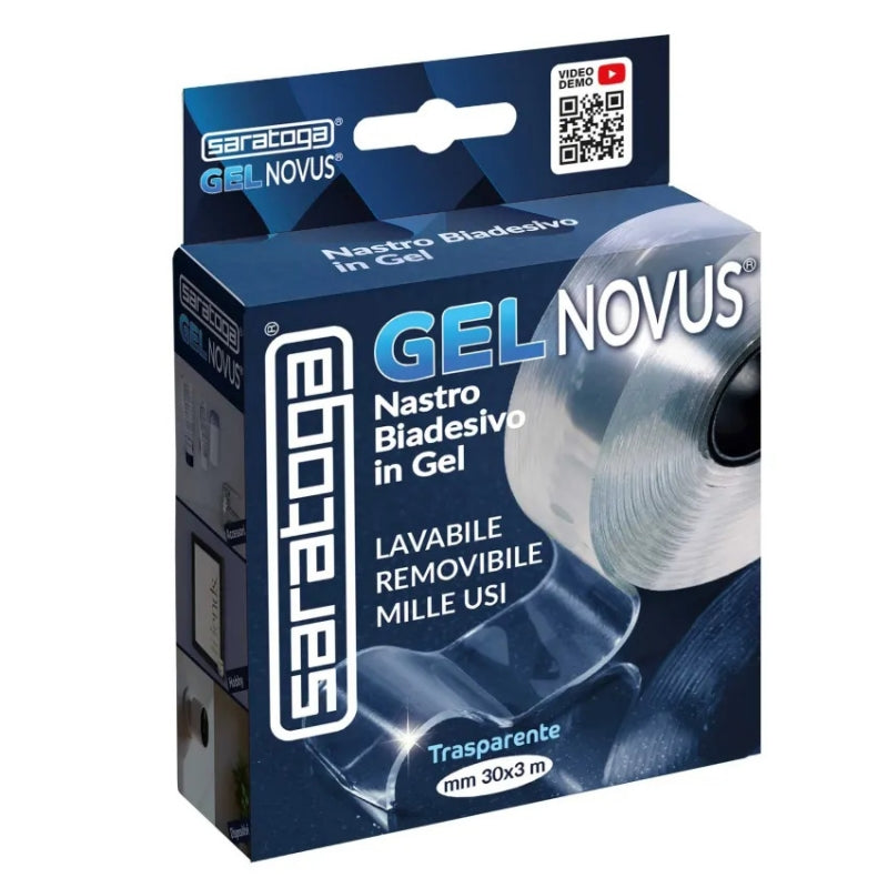 SARATOGA GEL NOVUS NASTRO BIADESIVO IN GEL TRASPARENTE MM.3X3M LAVABILE E REMOVIBILE MILLEUSI