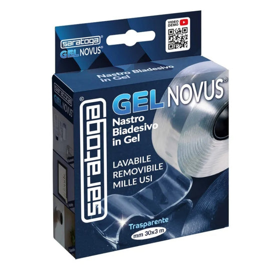 SARATOGA GEL NOVUS NASTRO BIADESIVO IN GEL TRASPARENTE MM.3X3M LAVABILE E REMOVIBILE MILLEUSI