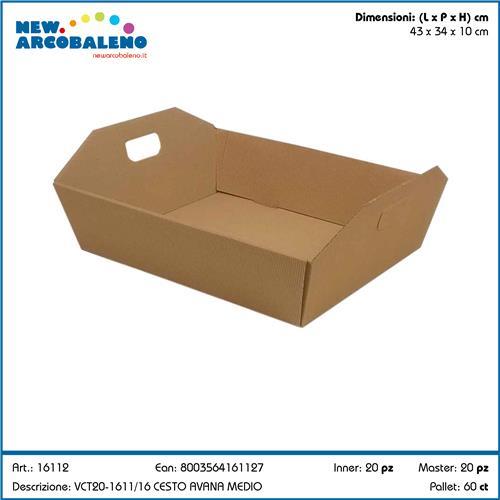 NAC CESTO DI CARTONE AVANA MEDIO CM.43X36X10/15